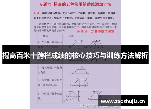 提高百米十跨栏成绩的核心技巧与训练方法解析